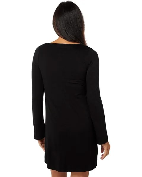 Платье Michael Lauren Kyle Long Sleeve V-Neck Dress, черный