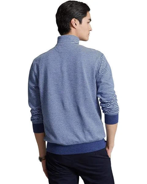 Пуловер Polo Ralph Lauren Double-Knit Mock Neck Pullover, цвет Derby Blue Heather/Jamaica Heather