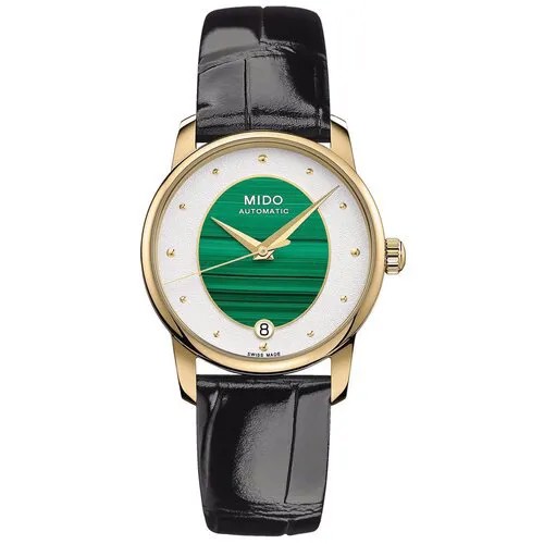 Наручные часы Mido Часы Mido Baroncelli Wild Stone M035.207.36.461.00, золотой, зеленый
