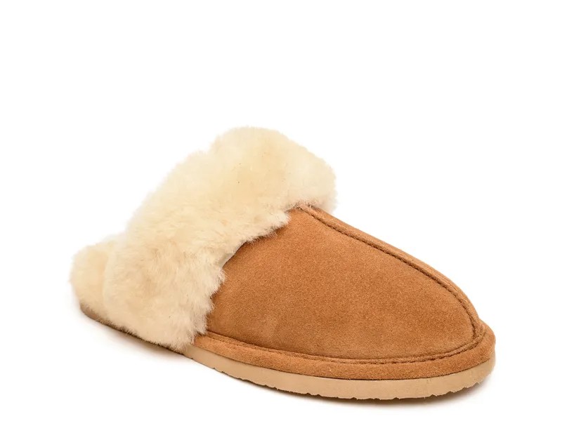 Шлепанцы Minnetonka Sheepskin, рыжевато-коричневый