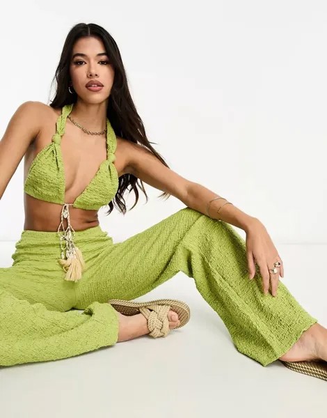 Фактурный бюстгальтер салатового цвета ASOS