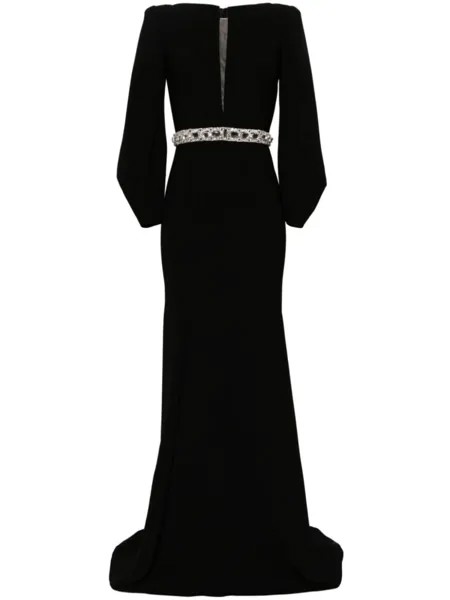 Jenny Packham креповое платье макси Layla, черный