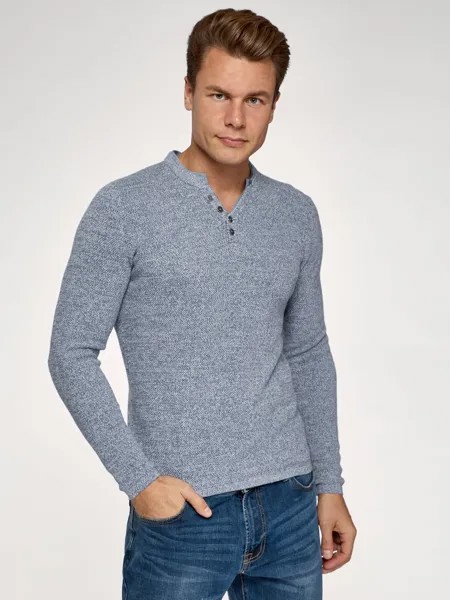 Пуловер мужской oodji 4L212173M синий 2XL
