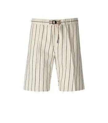 White Sand Kevin Off-white Striped Bermuda Shorts Man