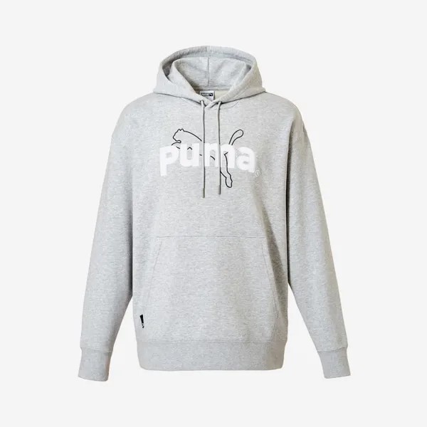 Тренировочная худи с графическим принтом Puma Team (Светло-серый вереск)