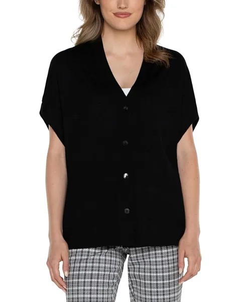 Свитер Liverpool Los Angeles Button Front Dolman Cardigan Sweater, черный