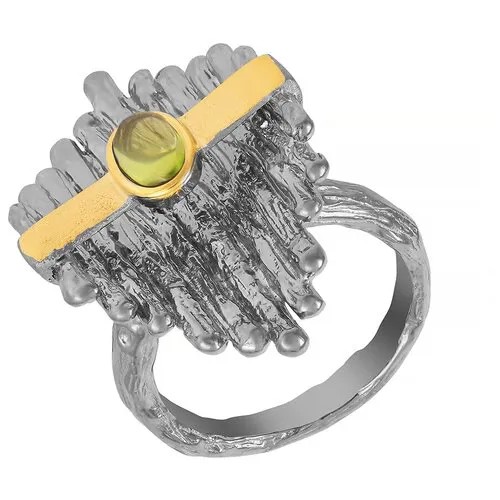 Кольцо ELEMENT47 серебро, 925 проба, перидот, размер 17.5