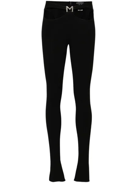 Mugler легинсы с вырезами, черный
