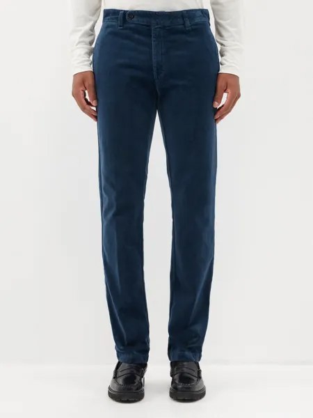Узкие брюки winch из хлопкового бархата Massimo Alba, синий