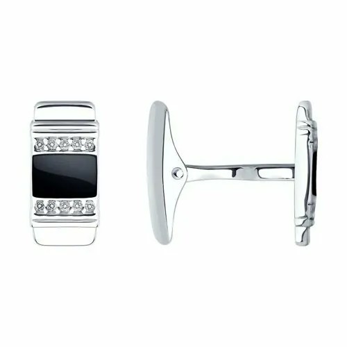 Запонки EXPRESSION JEWELRY, серебро, 925 проба, родирование, эмаль
