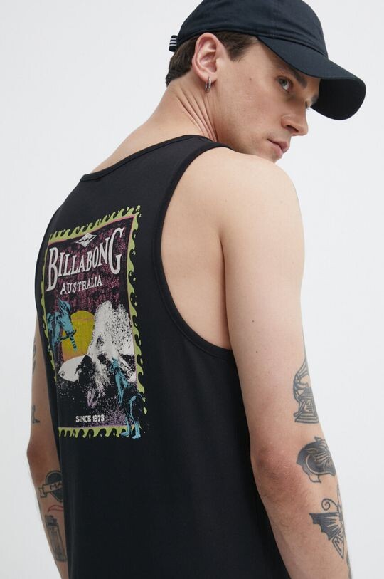 Хлопковая футболка Billabong, черный