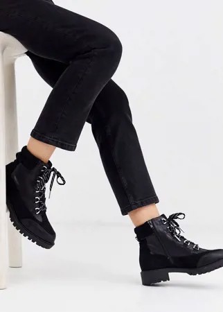 Черные ботинки на шнуровке River Island-Черный