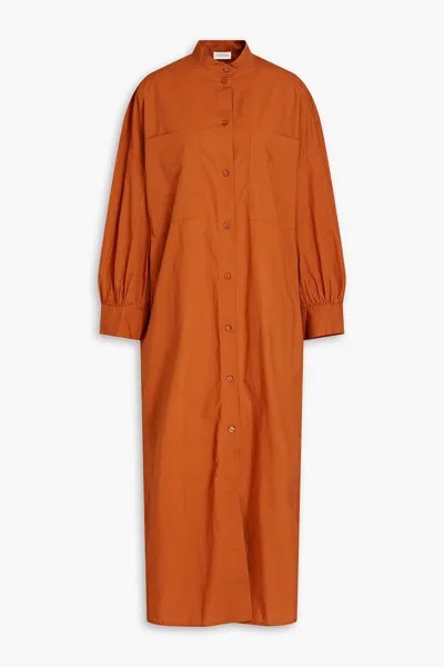 Платье-рубашка миди Eination из хлопкового поплина со сборками BY MALENE BIRGER, оранжевый