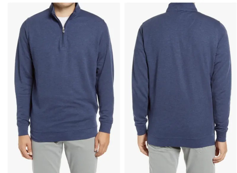 PETER MILLAR Темно-синий комфортный пуловер с молнией в четверть четверти, мягкий вязаный свитер, БОЛЬШОЙ