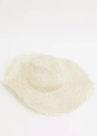 Соломенная шляпа с необработанными краями ASOS DESIGN-Коричневый цвет