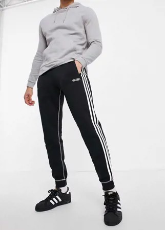 Черные джоггеры с тремя полосками и контрастной строчкой adidas Originals-Черный цвет
