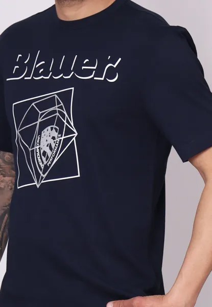 Футболка с принтом SCUBLAU Blauer, синий