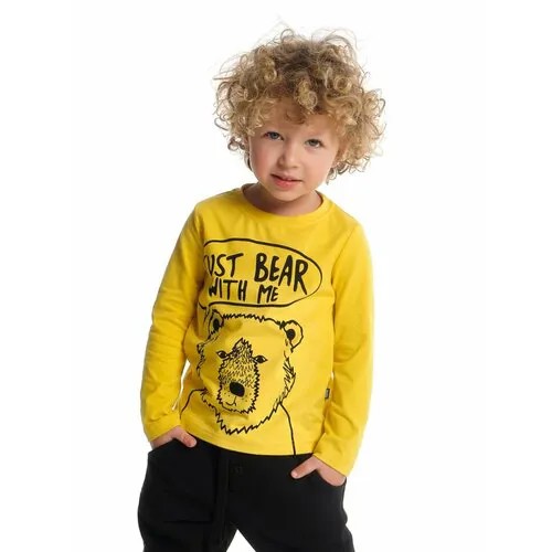 Лонгслив Mini Maxi, хлопок, размер 98, горчичный