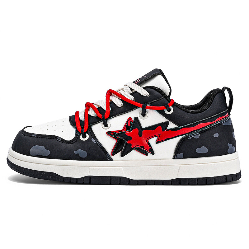 Кроссовки DOUBLE STAR 88 Skateboarding Shoes Unisex Low-top, черный/белый