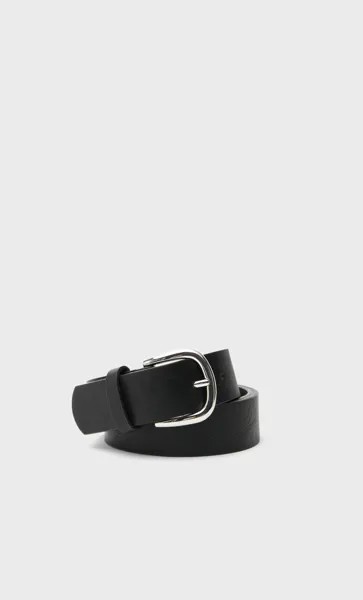 Stradivarius Ремень С Квадратной Пряжкой Черный 80