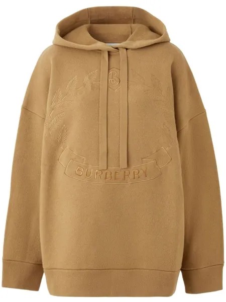 Burberry худи оверсайз с вышивкой Oak Leaf Crest, нейтральный цвет
