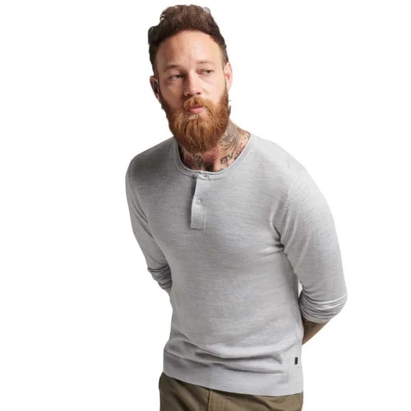 Свитер Superdry Studios Merino Grandad, серый