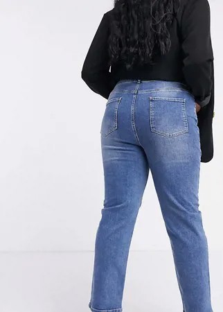 Джинсы-сигареты с завышенной талией ASOS DESIGN Curve-Голубой