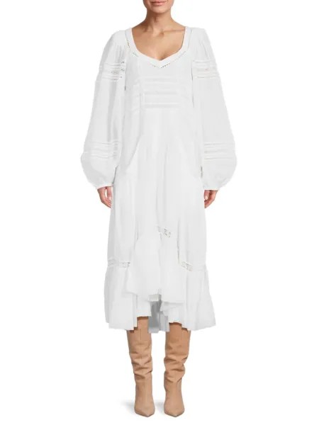 Платье миди Melia с люверсами Isabel Marant Étoile, белый