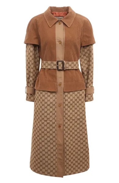 Комбинированное пальто Gucci