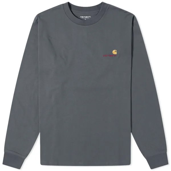 Футболка Carhartt Wip Long Sleeve American Script, цвет Zeus