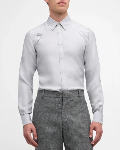 Мужская спортивная рубашка в тон Alexander McQueen, цвет Dove Grey