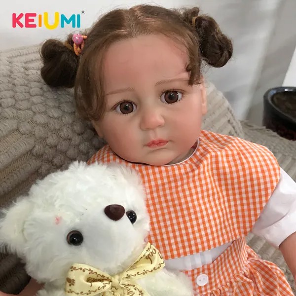 KEIUMI, 22 дюйма, Новое поступление, красный топ, новорожденный, волосы с корнями, мягкие на ощупь, для маленьких девочек, детская мода