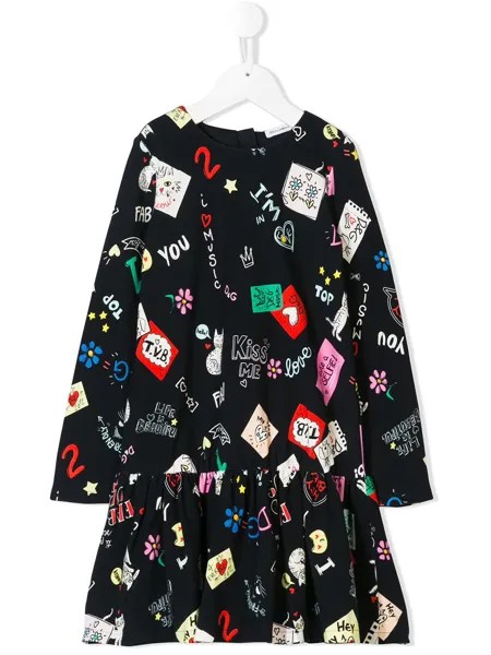 Dolce & Gabbana Kids платье с длинными рукавами и принтом