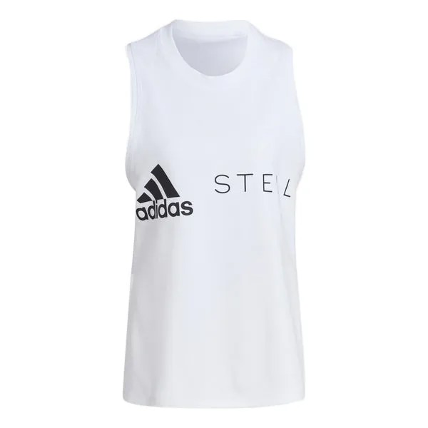 Топ от stella mccartney спортивная майка с логотипом Adidas, белый