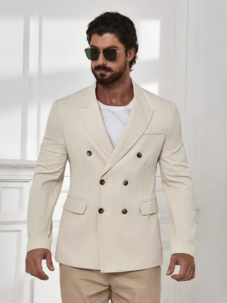 Пиджак Manfinity Homme Peak Collar Double-Breasted Suit, абрикосовый