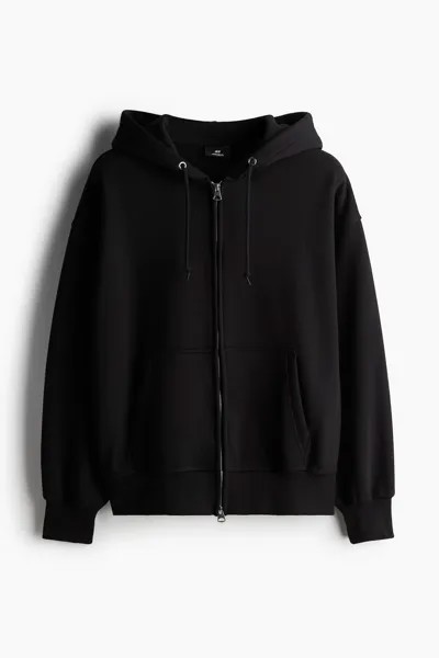 Толстовка оверсайз на молнии H&M, черный
