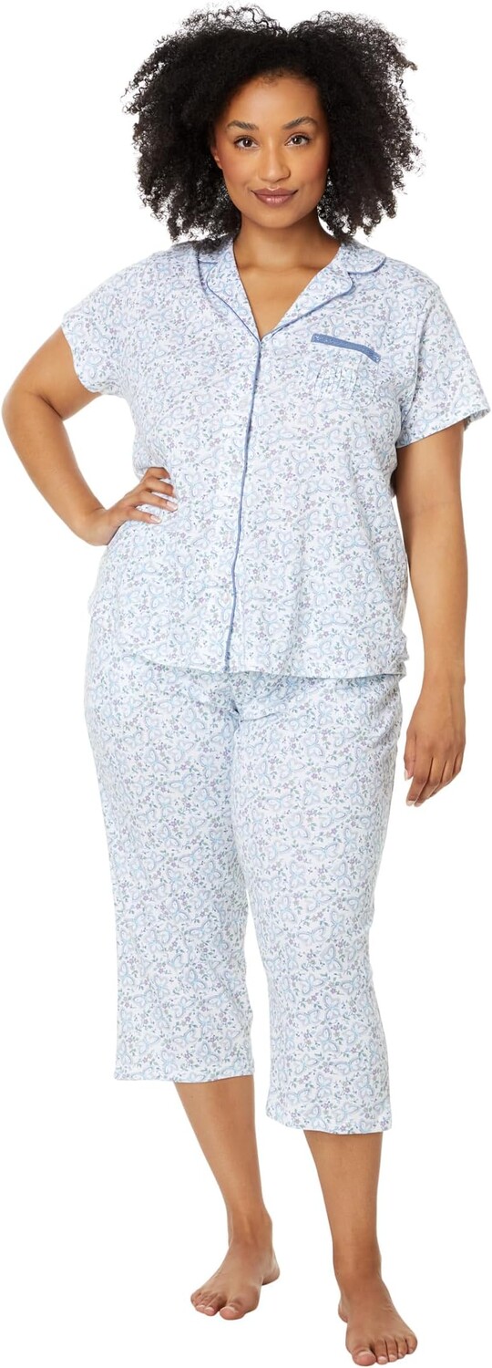 Пижама Karen Neuburger Plus Short Sleeve Girlfriend Capri PJ Set, цвет Butterfly Ditsy