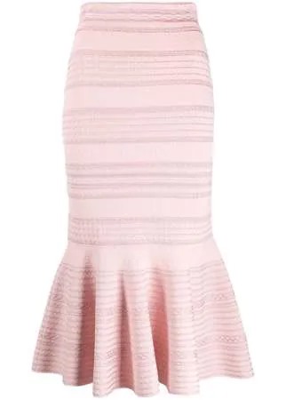 Alexander McQueen юбка миди с баской