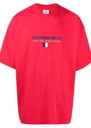 VETEMENTS футболка с вышитым логотипом