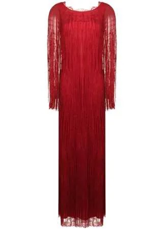 Alberta Ferretti вечернее платье с бахромой