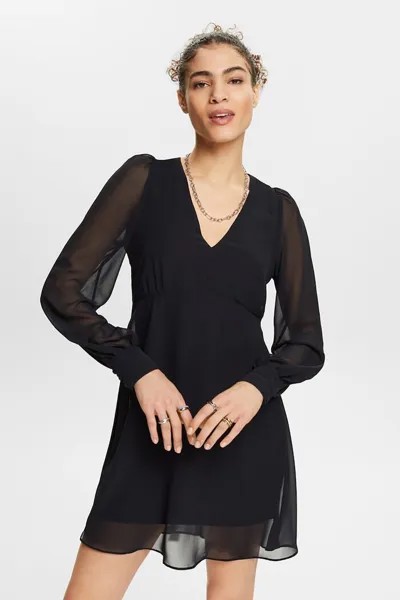Короткое платье с точкой Esprit, черный