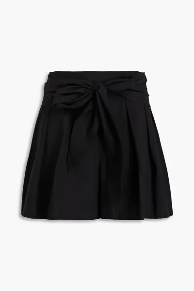 Плиссированные шорты из хлопкового поплина Boutique Moschino, черный