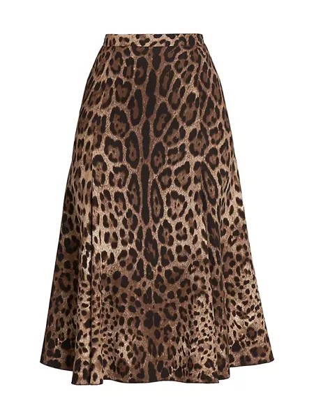 Юбка-миди с леопардовым принтом Dolce&Gabbana, леопард
