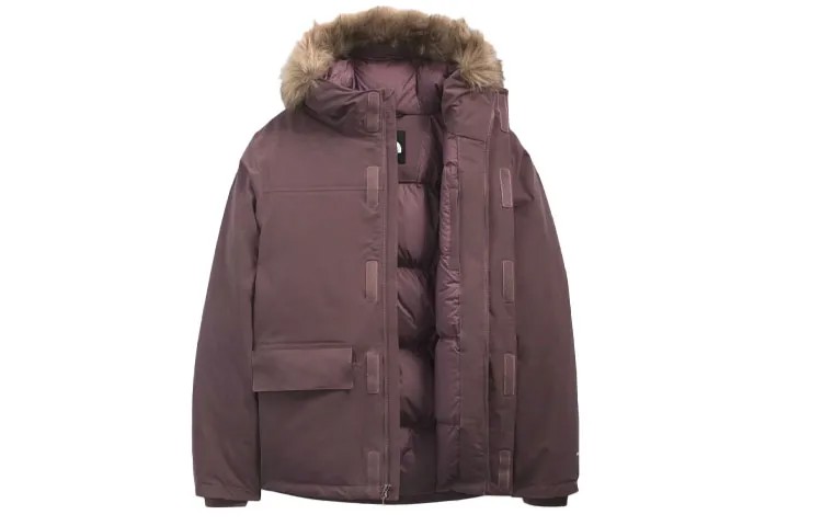 Пуховик мужской фуксия The North Face, фуксия