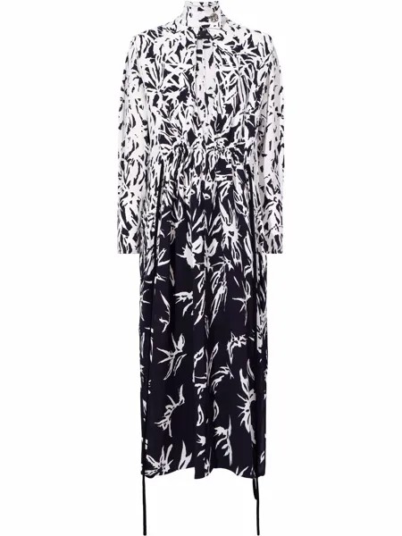 Proenza Schouler Degrade Floral Long Sleeve Dress