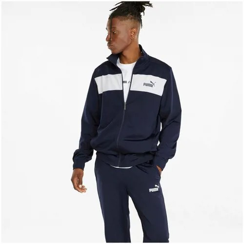 Костюм PUMA, олимпийка и брюки, силуэт прилегающий, карманы, размер M, синий