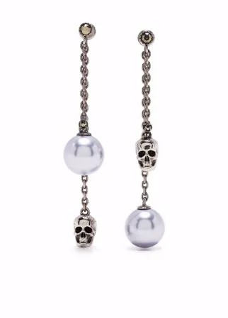 Alexander McQueen серьги-подвески с декором Skull