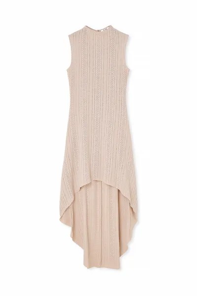 Трикотажное платье Sleeveless Midi Dress NA-KD, бежевое