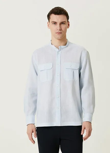 Льняная рубашка Corneliani, голубой