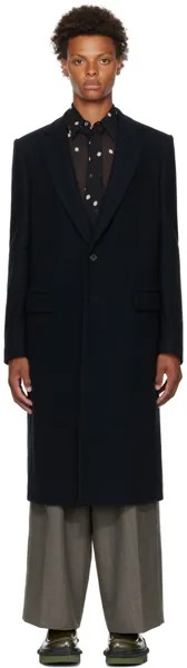Темно-синее пальто Rutland Dries Van Noten
